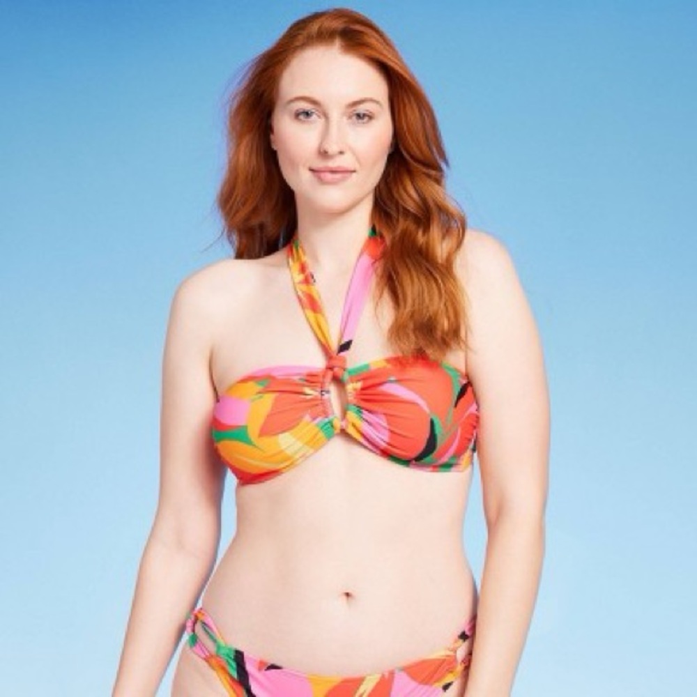 EUC Shade and Shore tropical bandeau bikini 🌺 Sz XL
